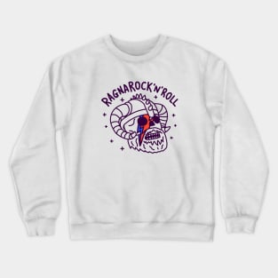 Ragnarock 'n' Roll - lightning bolt on Viking helmet skull Crewneck Sweatshirt